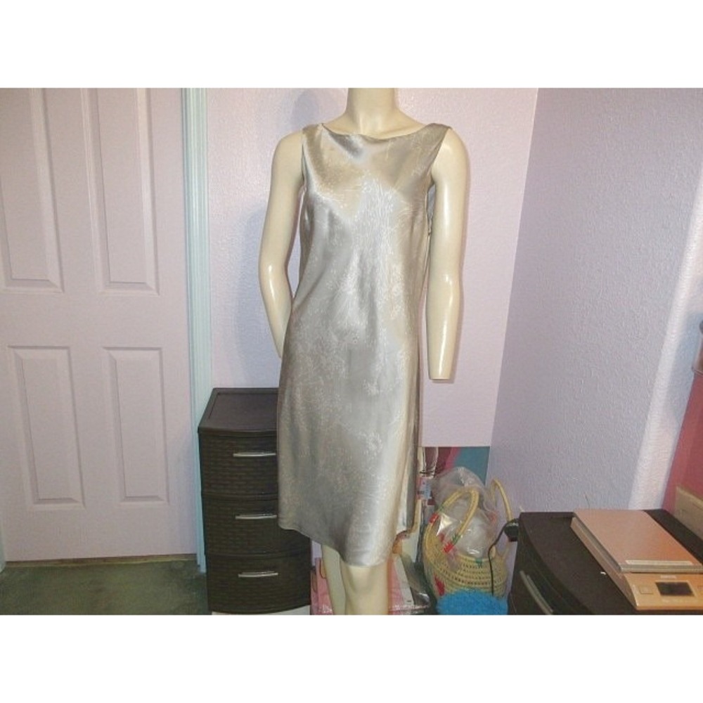 Vtg DKNY Silk Dress Size 12 Floral Liquid Satin Cocktail Quiet Luxury 90s Y2K